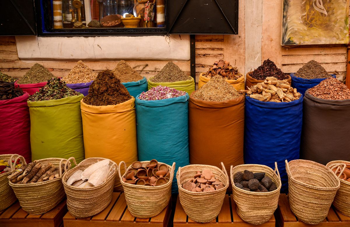 Souk Taroudant Spice & Argan stall